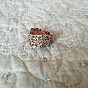 Rose gold over sterling silver morganite ring